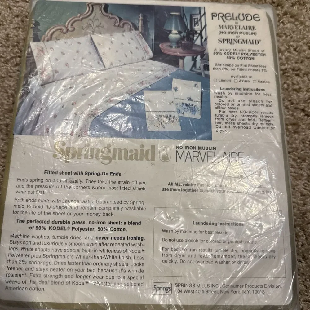 Vintage Marvelaire by Springmaid No Iron Double Flat Luxury Muslin 81x104
